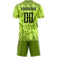 Conjunto de Uniforme de Fútbol Unisex de Último Diseño, Transpirable, de Manga Corta, con Transferencia Térmica, de Alta Calidad, Personalizable con Nombre de Jugador, Venta al Por Mayor