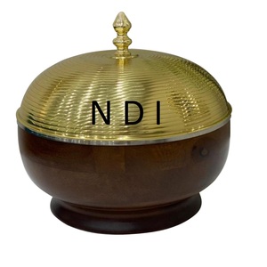 Cazuelas de acero inoxidable de estilo único, olla caliente, acabado chapado en oro, artículo de olla caliente redondeado - Product Image 1