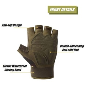 Cuir Coton Vente en gros Vert Anti-coupure Chasse Sport en plein air Formation Doigt Complet Gants Tactiques - Product Image 4