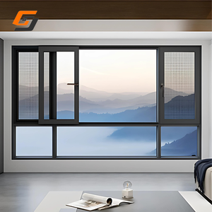 GS Modern Thermal Break Aluminum Casement Window with Stainless Steel Fly Screen Double Glazed Glass Window for Villa - Product Image 4