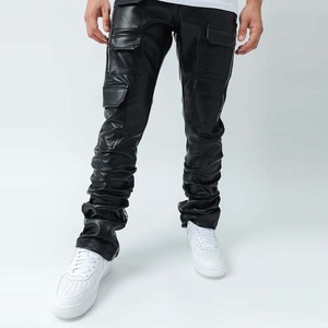 Pantalones de cuero de moda para hombre, forro suave, cintura flexible, fáciles de usar e ideales para ciclistas, eventos al aire libre y trajes de invierno - Product Image 1