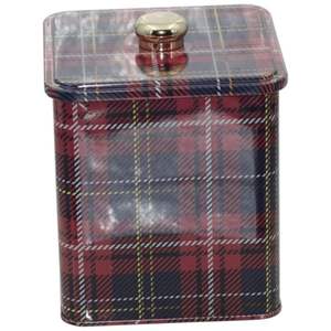 Panier en métal à poignée rotative Ekose 1,8 L, motif écossais, 120x120x137mm, boîte carrée au style unique, provenance Turquie - Product Image 2