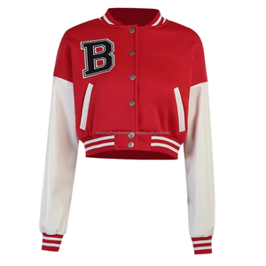 Best Selling Unisex Leather Sleeve Varsity Jacket Custom College Pattern Autumn XL Size Stand Woolen Cotton Raw Windproof - Product Image 2
