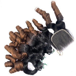 Extensiones de Cabello Humano Vietnamita Ombre de la Más Alta Calidad, Precio Especial, Cabello Virgen Ondulado, Set de Paquetes con Cierre 2026 - Product Image 3