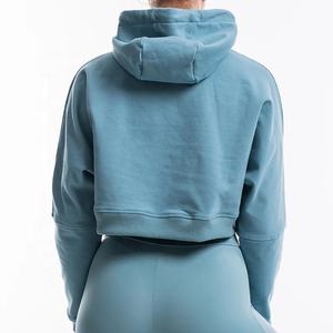 Meilleure Vente Sweat à Capuche Décontracté pour Femme 100% Coton Coupe Oversize 400 g/m² Crop Top Court Hiver Color Block Streetwear - Product Image 2