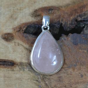 Joyería de piedras preciosas de cuarzo rosa para mujer, colgante de estilo bohemio de plata, joyería de plata de ley 925, colgante hecho a mano, regalo para mamá - Product Image 5