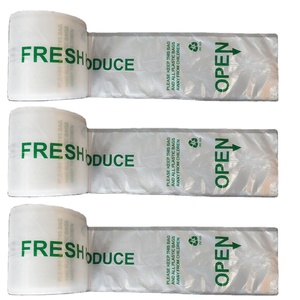 Durable Food Grade Grocery Flat Clear on <b>Roll</b> Poly Food Bags for Supermarket <b>Fruit</b> and Vegetable Made by Haplast - Product Image 3