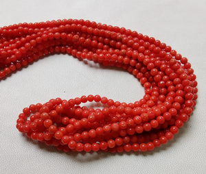 Hebras de 16 "pulgadas Cuentas de coral rojo mediterráneo 100% Cuentas de coral rojo italiano natural Cuentas de forma de rondelle pulidas lisas de coral - Product Image 1