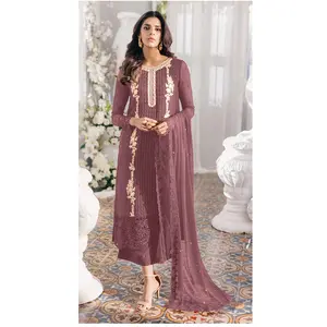 Heavy Faux Georgette With Heavy Embroidery and Sequence Work Pakistani Salwar Suit with Dupatta for Export Sale from India