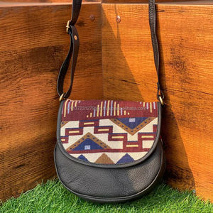 ใหม่ขายดีกระเป๋าสะพายข้างหนังแจ็คการ์ดทำด้วยมือหนังแท้ใช้งานได้หลากหลายกระเป๋าครอสบอดี้ดีไซน์วินเทจใหม่ - Product Image 3