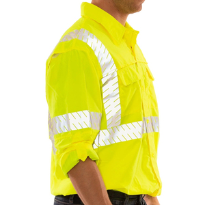 Service OEM haute visibilité polyester fluorescent chemise d'été à manches courtes avec logo personnalisé vêtements de travail réfléchissants pour la sécurité routière - Product Image 4