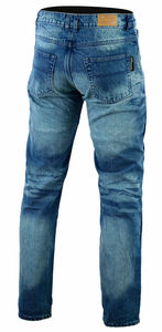 Jeans de moto uni bleu marine à logo personnalisé, EN17092 Jeans en denim froissé délavé pour hommes, protection de choix - Product Image 6