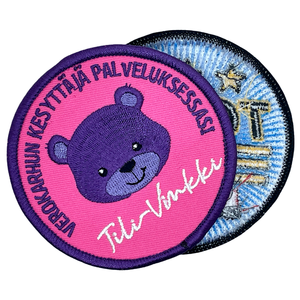 Tissu sergé avec patchs brodés pour sororité à fixation Velcro, tissu sergé avec décoration en dentelle, matériau en résine plastique - Product Image 6