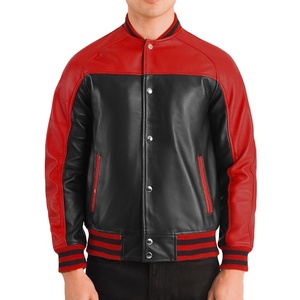 Veste en cuir Varsity Letterman dernière conception pour hommes veste d'hiver en peau de mouton véritable avec col varisty 2026 - Product Image 1