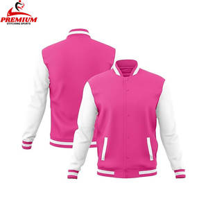 OEM Varsity Jacket Stand Vintage Ropa de invierno Logotipo personalizado bordado de cuero de béisbol Bomber Jacket - Product Image 4