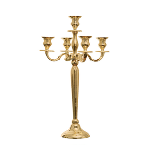 Centres de table de mariage en aluminium Candélabres à 5 bras Candélabres en métal gaufré de haute qualité pour la décoration intérieure - Product Image 2