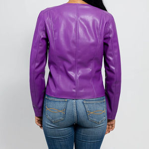 Custom Made Long Sleeve Women's jackets Leather Jacket for Winter Fully Customized Solid Color outer Clothing - Product Image 5