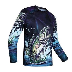 Vente en gros Séchage rapide Respirant Protection UV Chemises de pêche Hommes 100% Polyester Maillot à manches longues Vêtements de sport Vêtements de pêche Adultes - Product Image 2