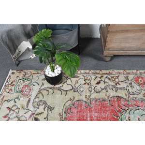 Tapis turc vintage rouge vert 5,2x9,1 pieds - Product Image 5