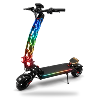 Trottinette électrique pliable 800W avec batterie 48V 10Ah, pneus tout-terrain de 11 pouces et éclairage LED coloré