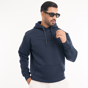 Sweat-shirts en polaire d'hiver élégants pour hommes, couleur marine, qualité supérieure, marque personnalisée, respirant, poche kangourou, tendance, supérieur - Product Image 3