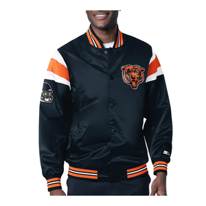 Chaqueta de béisbol de satén de alta calidad con chaqueta universitaria a rayas - Product Image 4