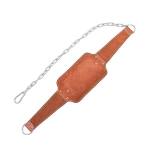Ceinture en cuir avec logo personnalisé, chaîne en acier, cuir de vachette, réglable, pour la musculation, robuste, antidérapante, respirante, unisexe - Product Image 3