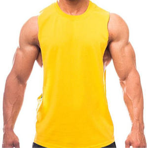 Logotipo personalizado Tallas grandes Algodón Gimnasio Fitness Hombres Stringer Chaleco Ocio Deportes Body Building Hombres Algodón Camiseta sin mangas para hombres - Product Image 5