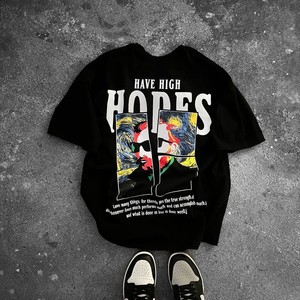 เสื้อยืดแนวสตรีทเสื้อยืดแนวฮิปฮอปสำหรับผู้ชายเสื้อเชิ้ตซักหินเสื้อยืดวินเทจไซส์ใหญ่พิเศษสำหรับผู้ชาย - Product Image 6