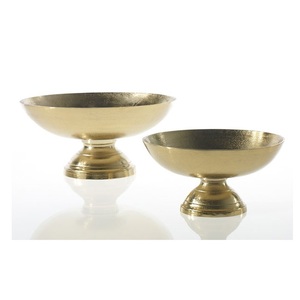 Vaisselle de décoration pour la maison de l'hôtel bol de service de fruits en métal avec bordure plaquée Nickel brillant poli à poignées rondes - Product Image 2