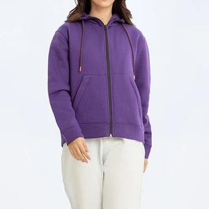 Sudaderas cortas con cremallera para mujer, sudadera de invierno personalizada, precio al por mayor, sudaderas transpirables para mujer - Product Image 5