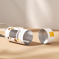 Emballage de tube en papier de qualité alimentaire | Boîte en carton cylindrique personnalisée avec fenêtre pour petit déjeuner à l'avoine, biscuits et bonbons