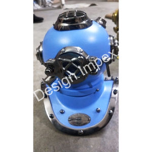 Casque de plongée décoratif bleu pour table de salon, artisanat pour la décoration - Product Image 1