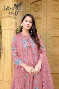 Ropa de fiesta de boda del exportador indio Trajes de Salwar listos Bordado pesado Trabajo Kurti Pantalón Dupatta Exportación Venta Organza Kurti - Product Image 3