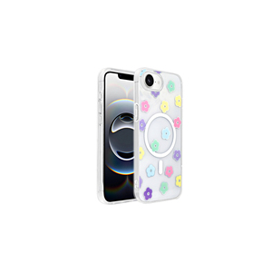 Funda Protectora Magnética Transparente Compatible con M-Safe para iPhone 16E Plus, Serie Zore Folk - Product Image 2