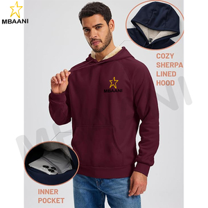 <b>Men's</b> Sweatshirt <b>Sherpa</b> Fleece Lined Warm Thermal Winter Workwear <b>Men's</b> Windproof Heavyweight <b>Hoodie</b> Pullover - Product Image 3
