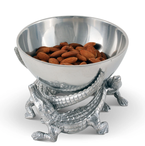 Bol rond à base de crocodiles en métal attrayant en laiton AK avec bol Standard fini argent pour décor de cuisine/vaisselle - Product Image 3