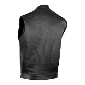 Última llegada 100% Chaleco de cuero de alta calidad para hombres último diseño Chaleco de cuero de bicicleta para hombres - Product Image 5