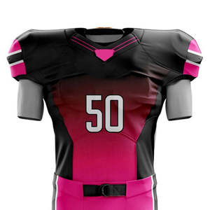 Maillot de football américain personnalisé en gros pour équipe, 100 % polyester respirant, grande taille, sublimé, nouveau style, ensemble uniforme à manches courtes - Product Image 4