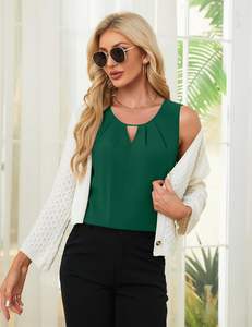 Camiseta sin mangas de verano para mujer 2025, blusa de trabajo informal de negocios holgada elegante con diseño transpirable y sencillo - Product Image 4