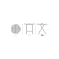 Table de pique-nique ronde pliable en teck massif moderne pour l'extérieur, le camping, la randonnée, la restauration, l'hôtellerie et la cuisine extérieure (vente en gros)