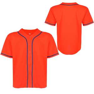 Tendance plaine bouton vers le bas vierge maillot de baseball à manches courtes personnalisé respirant séchage rapide vêtements de sport en gros hommes jeunes enfants - Product Image 1