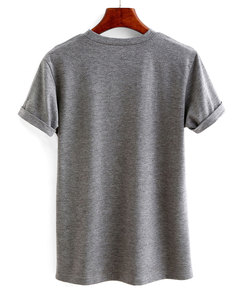 Camiseta Personalizada para Hombre, Cuello en V, 100% Algodón Grueso, Ropa de Moda, Logotipo Personalizado, OEM, ODM, Corte Holgado, MOQ Bajo - Product Image 2