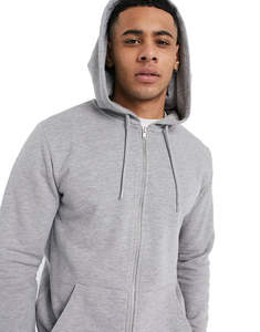 Sudadera con capucha y cremallera de gran tamaño personalizada para hombre 100% algodón polar hombro caído ropa de calle sudadera en blanco OEM con capucha superior al por mayor - Product Image 2