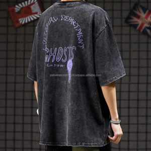 Vente en gros de t-shirts streetwear vintage personnalisés pour hommes de haute qualité délavés à l'acide technique de bouffée d'épaule à séchage rapide 100% de long - Product Image 2