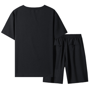 Fabrication de LOGO personnalisé en gros ensemble short pour hommes de grande taille avec poche ensemble short et chemise d'été de grande taille pour hommes - Product Image 2