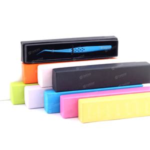 Pinzas de extensión de pestañas de aislamiento de acero inoxidable japonés a granel con etiqueta privada, Punta puntiaguda, caja de embalaje de 2 piezas - Product Image 3