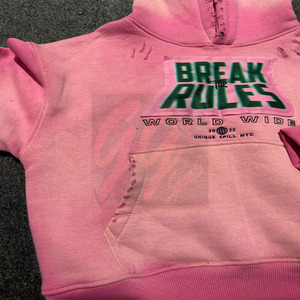 GGsport Hombres 450 GSM Acid Wash Sudadera con capucha de gran tamaño Vintage Boxy Fit con Patchwork & Logo desgastado Acid Wash Sudadera con capucha de gran tamaño - Product Image 2