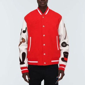 Chaqueta de béisbol acolchada para hombre, chaqueta masculina de talla grande para la universidad, al por mayor, color blanco - Product Image 3