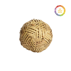 Boules de rotin de décor à la maison rustique boules décoratives de rotin naturel tissé à la main orbes en osier écologiques - Product Image 2